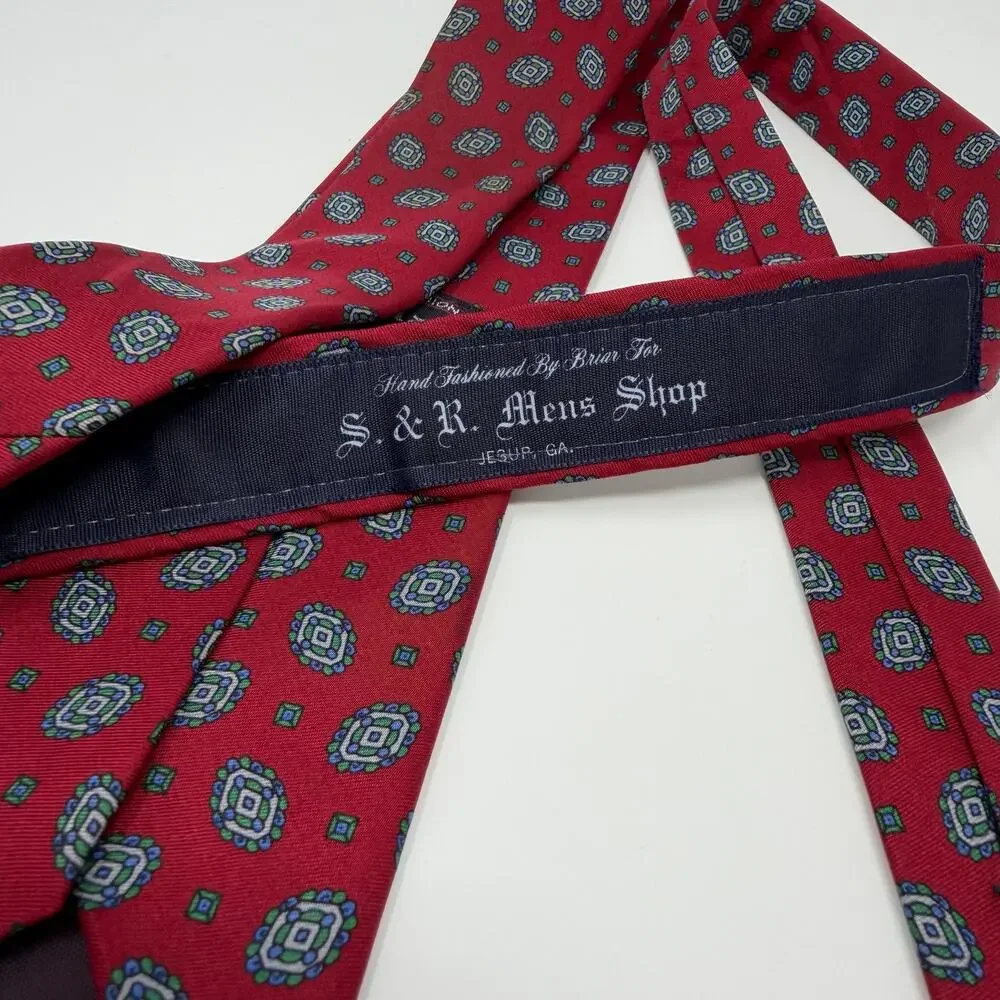 Vintage S&R Men’s Shop Brian Fox Red Geometric Tie